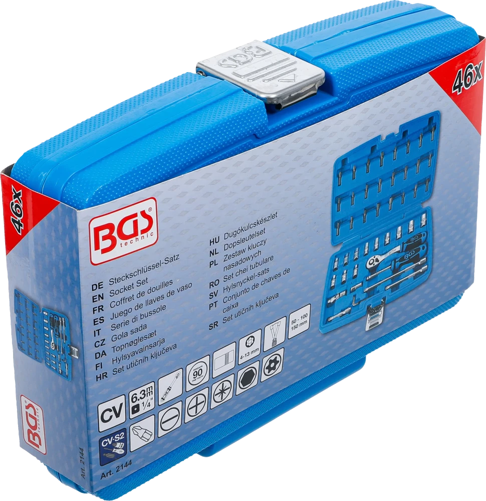 Conjunto de Chaves de Caixa 1/4" Super Lock | 46 Peças
