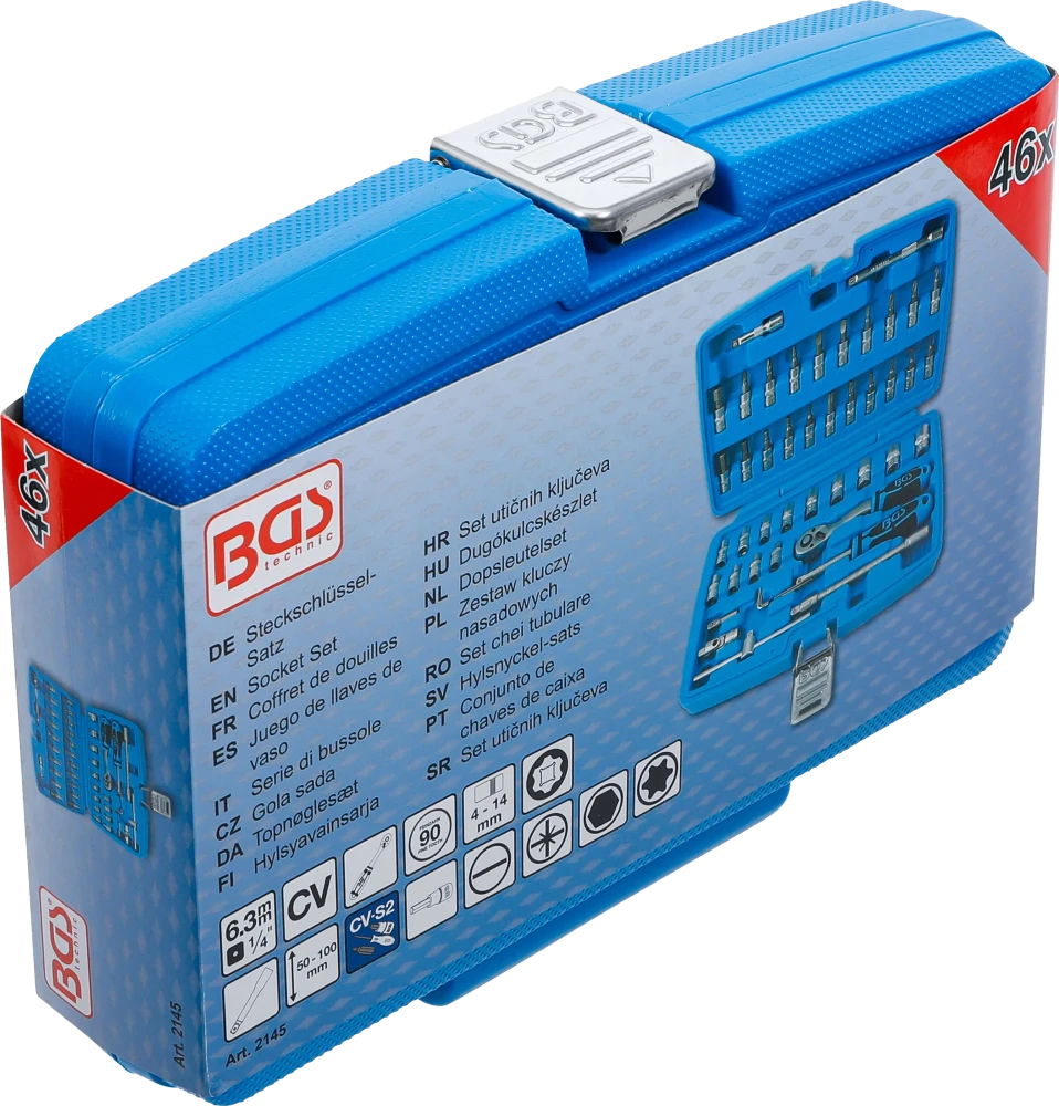 Conjunto de Chaves de Caixa 1/4" Super Lock | 46 Peças