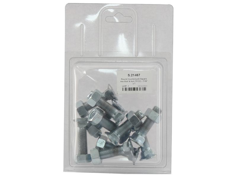 Parafuso c/porca - 7/16'' x 1-3/4'' Resistência à tração 8.8 (10 un. Agripak) (S.21467)