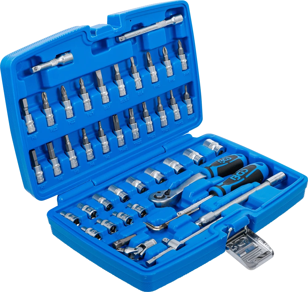 Conjunto de Chaves de Caixa 1/4" Super Lock | 46 Peças | Com Pega Deslizante