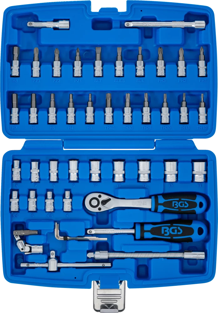Conjunto de Chaves de Caixa 1/4" Super Lock | 46 Peças | Com Pega Deslizante