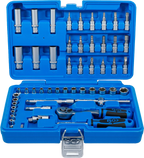 Conjunto de Chaves de Caixa 1/4" Sextavado + Perfil E | 53 Peças