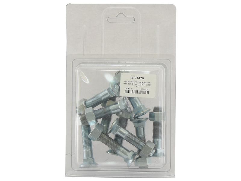 Parafuso c/porca - 7/16'' x 2-1/8'' Resistência à tração 8.8 (10 un. Agripak) (S.21470)