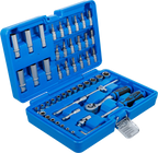 Conjunto de Chaves de Caixa 1/4" Sextavado + Perfil E | 53 Peças