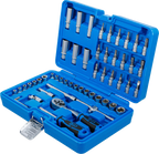 Conjunto de Chaves de Caixa 1/4" Sextavado + Perfil E | 53 Peças