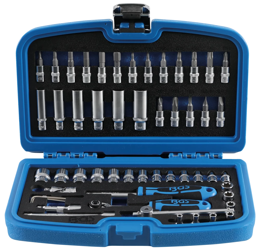 Conjunto de Chaves de Caixa Pro Torque 1/4" | 53 Peças | Mala BGS