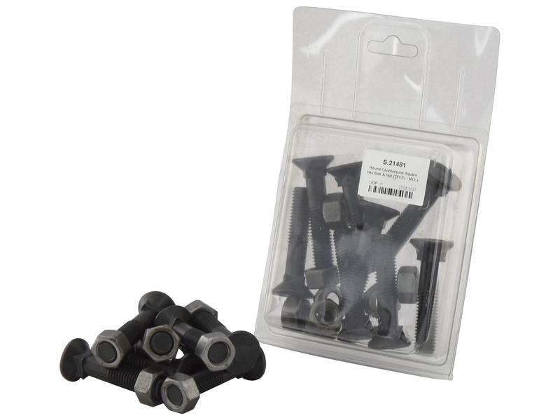 Parafuso c/porca - M12 x 60mm, Resistência à tração 12.9 (8 un. Agripak) (S.21481)