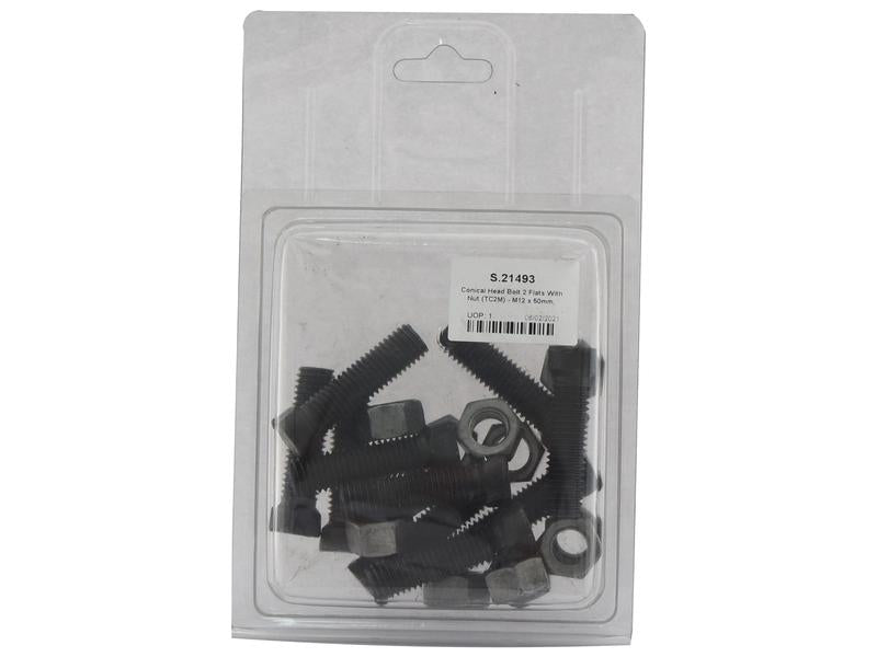 Parafuso c/porca - M12x50mm, Resistência à tração 12.9 (10 un. Agripak) (S.21493)