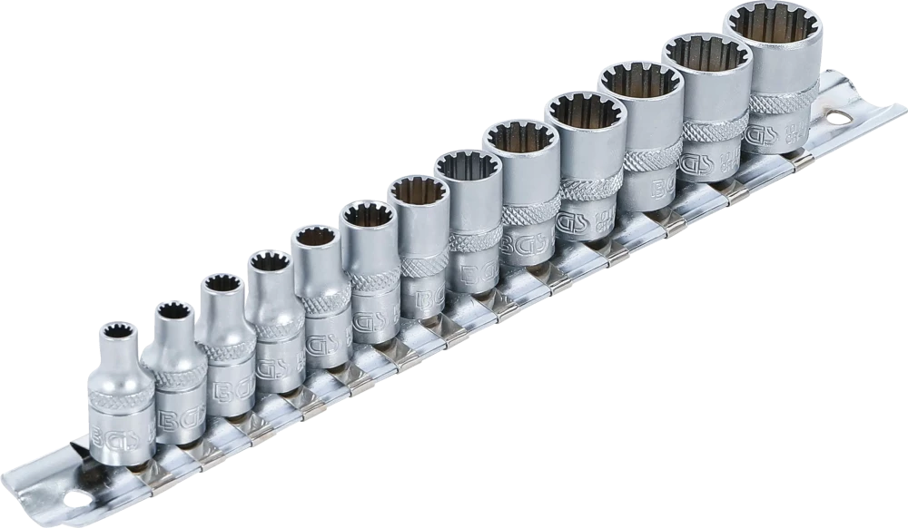 Conjunto de encaixes para chave de caixa Gear Lock | Entrada de quadrado interno de 6,3 mm (1/4") | 13 peças