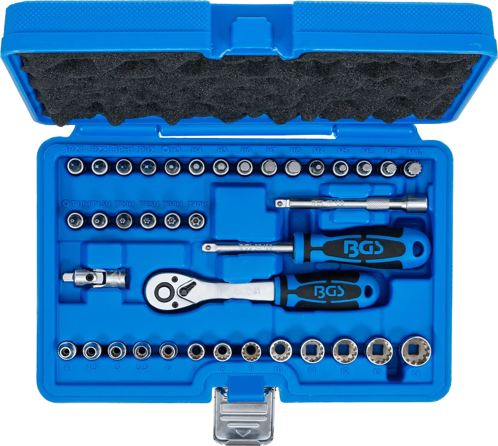 Conjunto de Chaves de Caixa Gear Lock 1/4" | 38 Peças