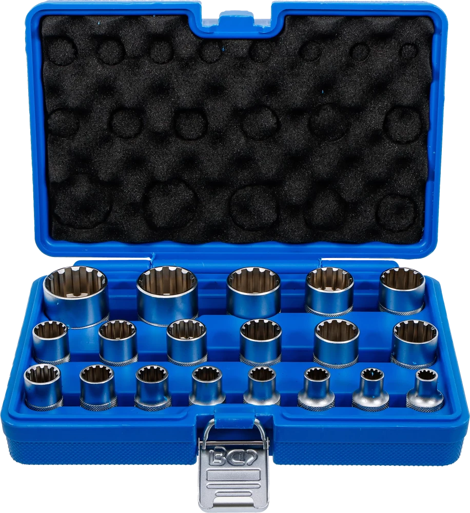 Conjunto de encaixes para chave de caixa Gear Lock | Entrada de quadrado interno de 12,5 mm (1/2") | 19 peças
