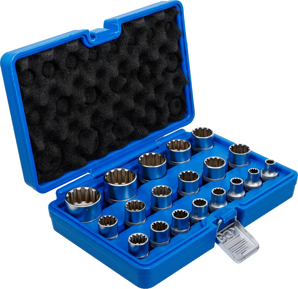 Conjunto de encaixes para chave de caixa Gear Lock | Entrada de quadrado interno de 12,5 mm (1/2") | 19 peças
