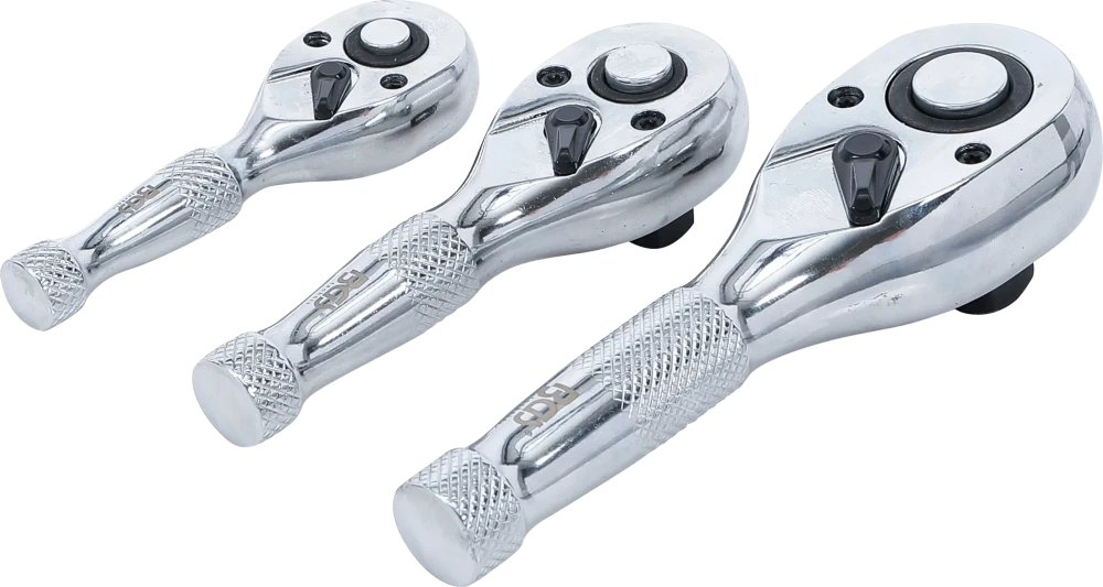 Conjunto de mini roquetes reversíveis | 6,3 mm (1/4") / 10 mm (3/8") / 12,5 mm (1/2") | 3 peças