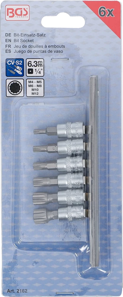 Conjunto de Encaixes para Pontas | XZN | 1/4" | 6 peças