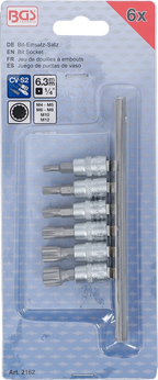 Conjunto de Encaixes para Pontas | XZN | 1/4" | 6 peças