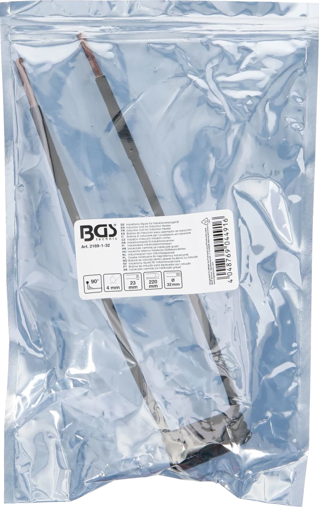 Bobina de indução para aquecedor por indução | 32 mm | angulado a 90° | para BGS 2169, 3391