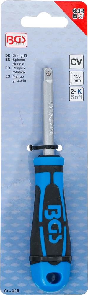 Punho rotativo | Saída de quadrado externo 6,3 mm (1/4") | 150 mm