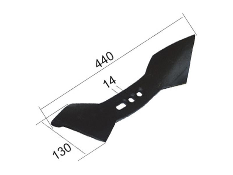 Bico escarificador 440x135x20mm Centros de orifícios em 45/75mm (S.21902)