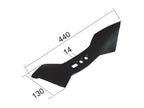 Bico escarificador 440x135x20mm Centros de orifícios em 45/75mm (S.21902)