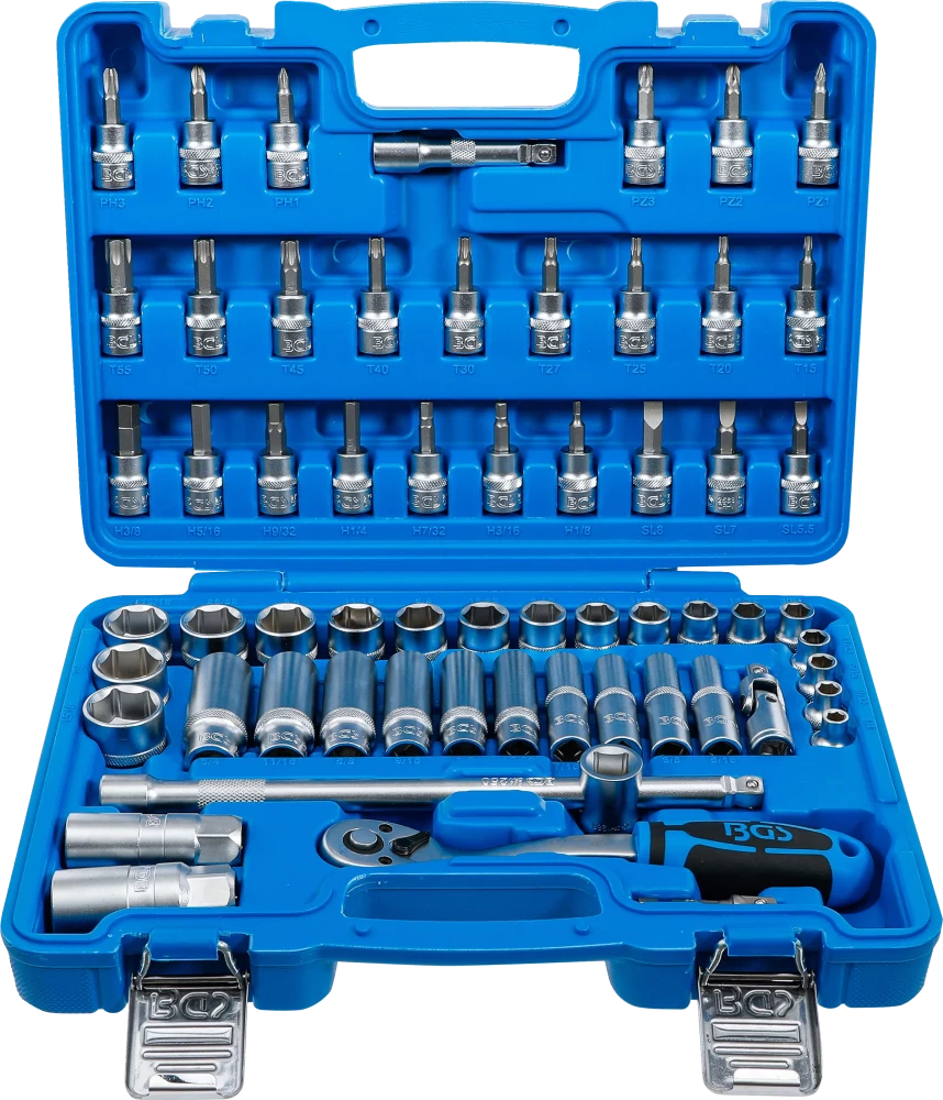 Conjunto de Chaves de Caixa Pro Torque 3/8" | Polegadas | 61 Peças
