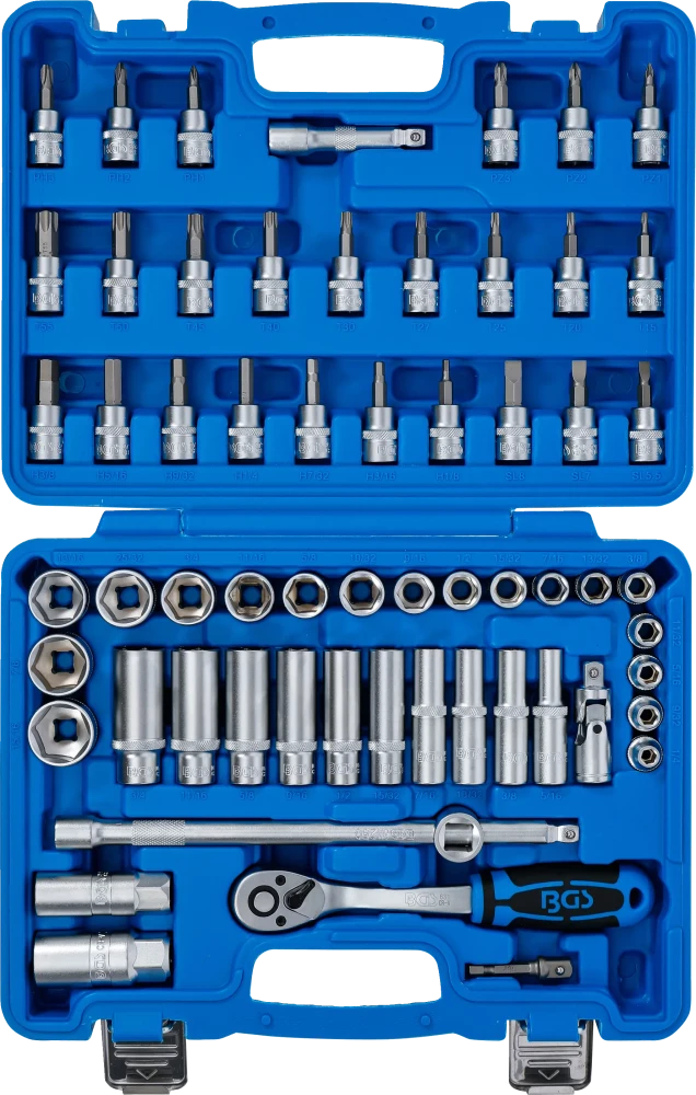Conjunto de Chaves de Caixa Pro Torque 3/8" | Polegadas | 61 Peças