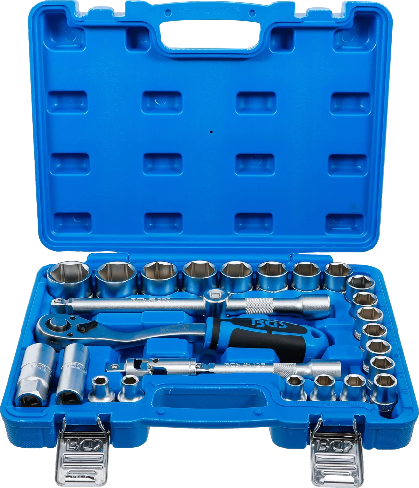 Conjunto de Chaves de Caixa Sextavadas 1/2" | Polegadas | 27 Peças