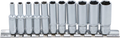 Conjunto de encaixes para chave de caixa sextavados, profundos | Entrada de quadrado interno de 6,3 mm (1/4") | 4 - 13 mm | 11 peças
