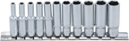 Conjunto de encaixes para chave de caixa sextavados, profundos | Entrada de quadrado interno de 6,3 mm (1/4") | 4 - 13 mm | 11 peças