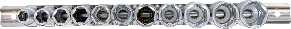 Conjunto de encaixes para chave de caixa sextavados, profundos | Entrada de quadrado interno de 10 mm (3/8") | 8 - 19 mm | 11 peças