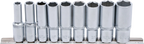 Conjunto de encaixes para chave de caixa sextavados, profundos | Entrada de quadrado interno de 12,5 mm (1/2") | 10 - 24 mm | 9 peças