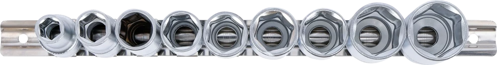 Conjunto de encaixes para chave de caixa sextavados, profundos | Entrada de quadrado interno de 12,5 mm (1/2") | 10 - 24 mm | 9 peças
