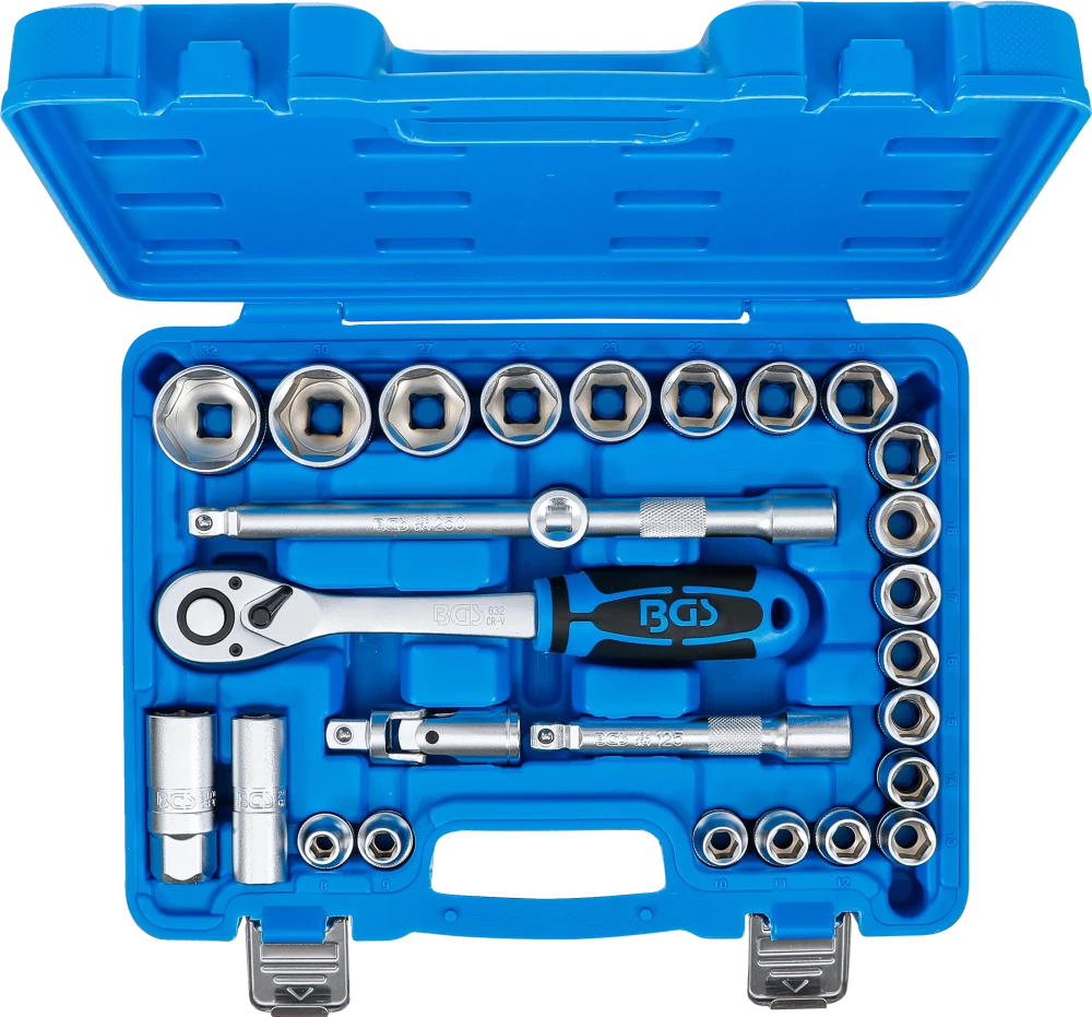Conjunto de Chaves de Caixa Pro Torque 1/2" | 8-32 mm | 27 Peças