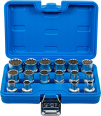 Conjunto de encaixes para chave de caixa bihexagonais | Entrada de quadrado interno de 12,5 mm (1/2") | 8 - 24 mm | 16 peças