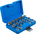 Conjunto de encaixes para chave de caixa bihexagonais | Entrada de quadrado interno de 12,5 mm (1/2") | 8 - 24 mm | 16 peças