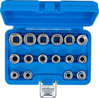 Conjunto de encaixes para chave de caixa bihexagonais | Entrada de quadrado interno de 12,5 mm (1/2") | 8 - 24 mm | 16 peças