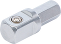 Adaptador de roquete para pontas | Sextavado externo 8 mm (5/16") - Quadrado externo 10 mm (3/8") | 30 mm