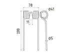 Mola Comp:199mm, Larg:78mm, Ø5mm - para Massey Ferguson Aplicavel em: 585136M1 (S.22301)