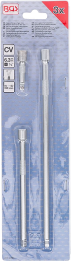 Conjunto de extensões basculantes | 6,3 mm (1/4") | 50 / 150 / 250 mm | 3 peças
