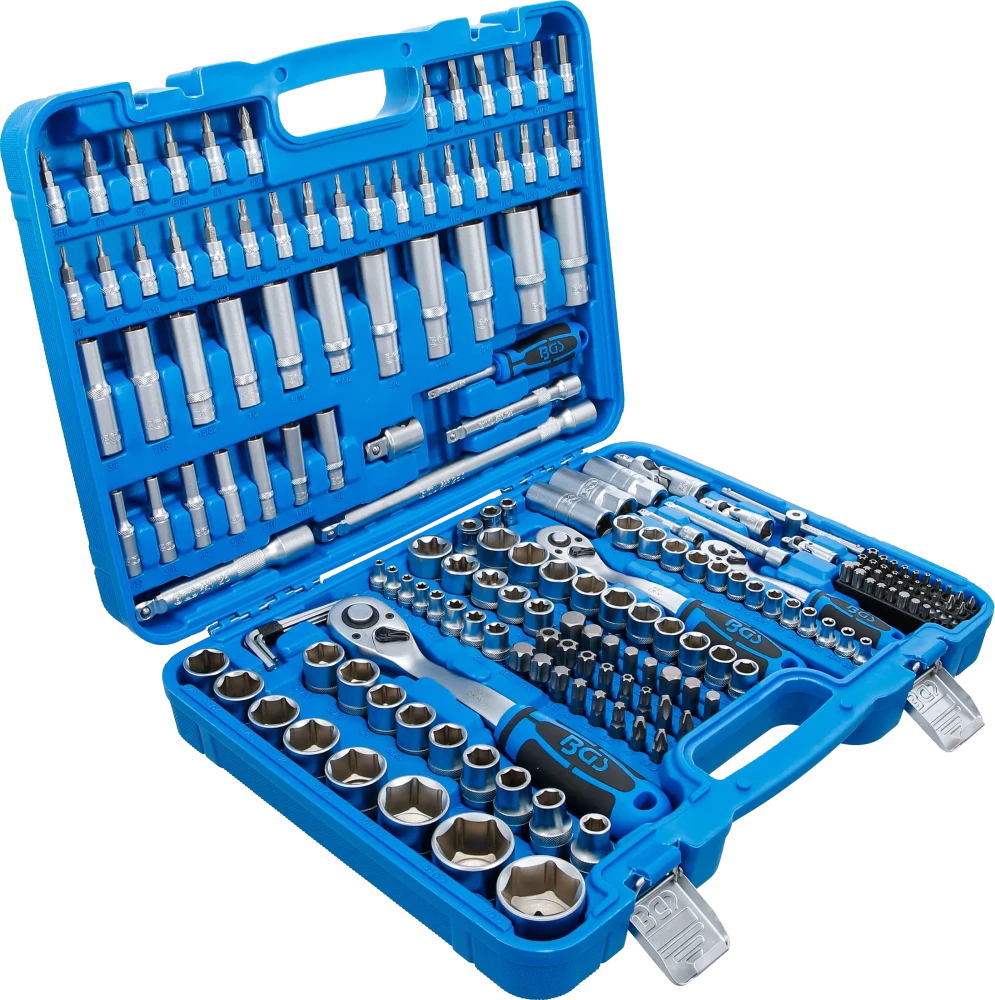 Conjunto de Chaves de Caixa 1/4"+3/8"+1/2" | Polegadas | 192 Peças
