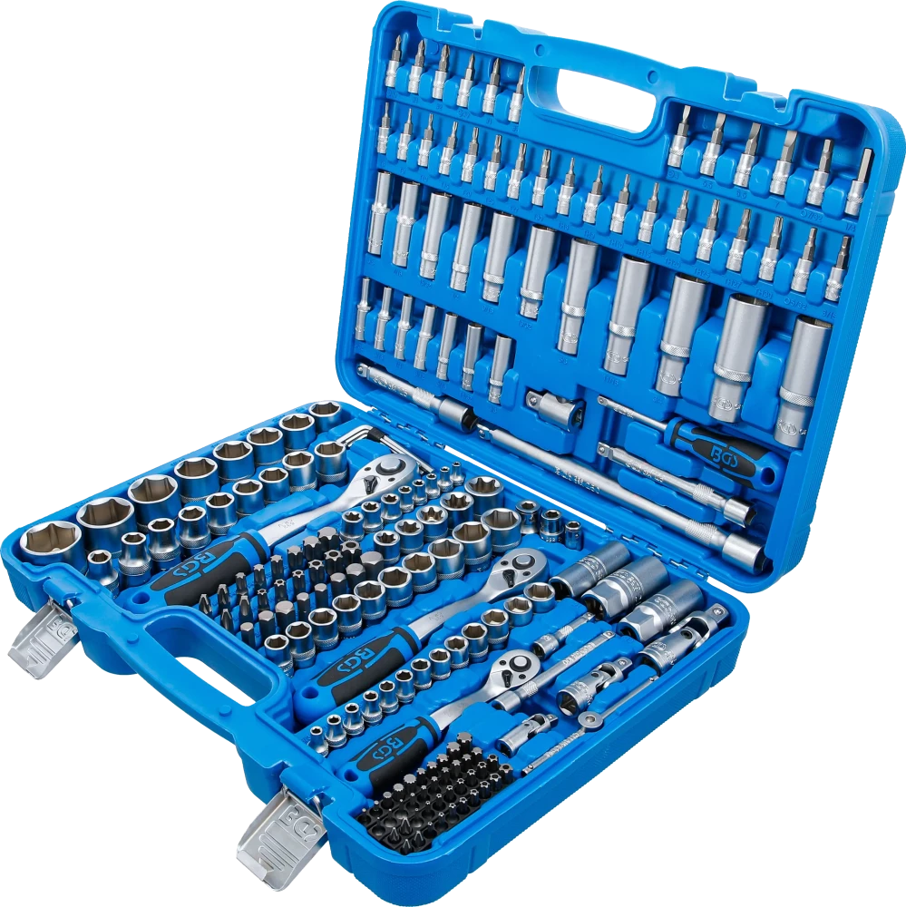 Conjunto de Chaves de Caixa 1/4"+3/8"+1/2" | Polegadas | 192 Peças