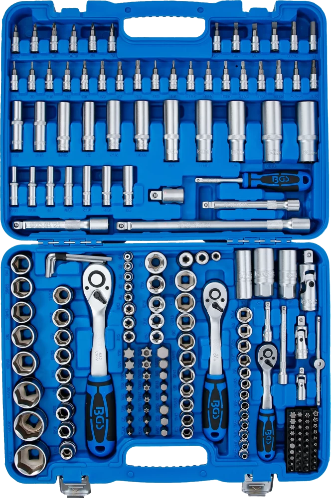 Conjunto de Chaves de Caixa 1/4"+3/8"+1/2" | Polegadas | 192 Peças