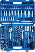 Conjunto de Chaves de Caixa 1/4"+3/8"+1/2" | Polegadas | 192 Peças