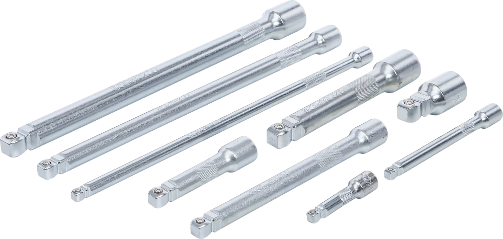 Conjunto de extensões basculantes | 6,3 mm (1/4"), 10 mm (3/8"), 12,5 mm (1/2") | 9 peças