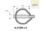 Agripak 2 un. Cavilha, 7.5mm x 44mm (S.22536)