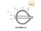 Agripak 2 un. Cavilha, 7.5mm x 44mm (S.22536)