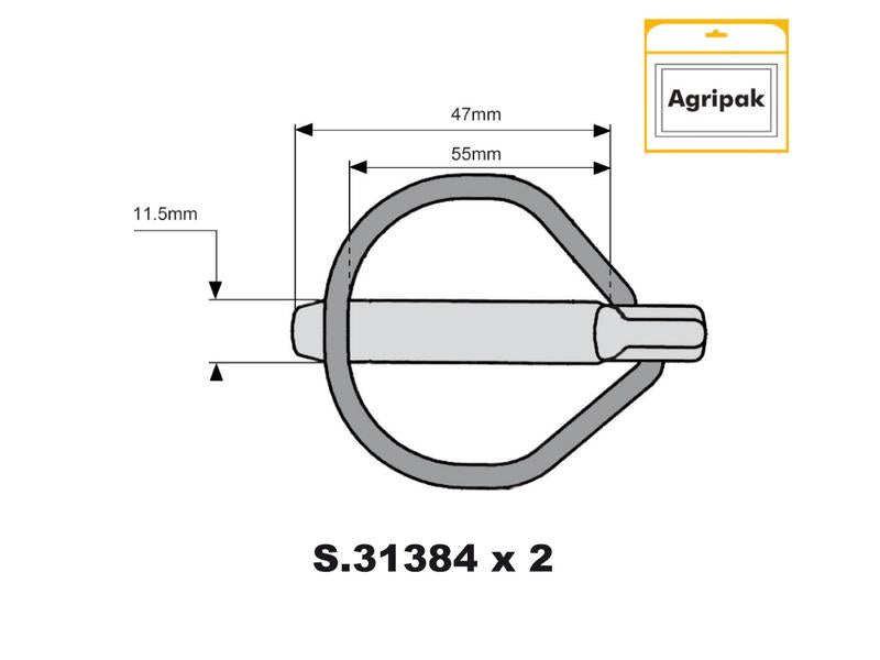 Agripak 2 un. Cavilha, 11.5mm x 55mm (S.22540)