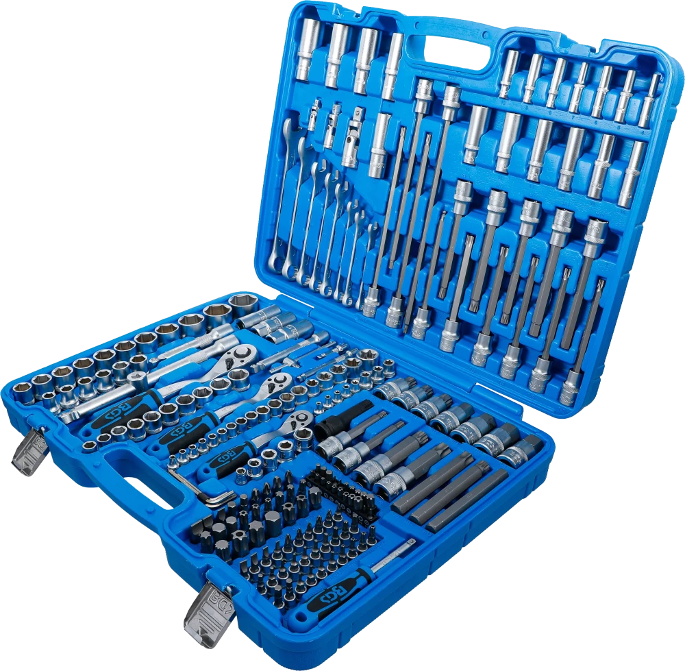 Conjunto de Chaves de Caixa 1/4"+3/8"+1/2" | 214 Peças