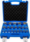 Conjunto de encaixes para chave de caixa bihexagonais | Entrada de quadrado interno de 12,5 mm (1/2") | 8 - 36 mm | 21 peças