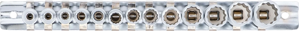 Conjunto de encaixes para chave de caixa bihexagonais | Entrada de quadrado interno de 6,3 mm (1/4") | 4 - 14 mm | 13 peças