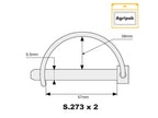 Agripak 2 un. Cavilha 9.5mm x 57mm (S.2273)